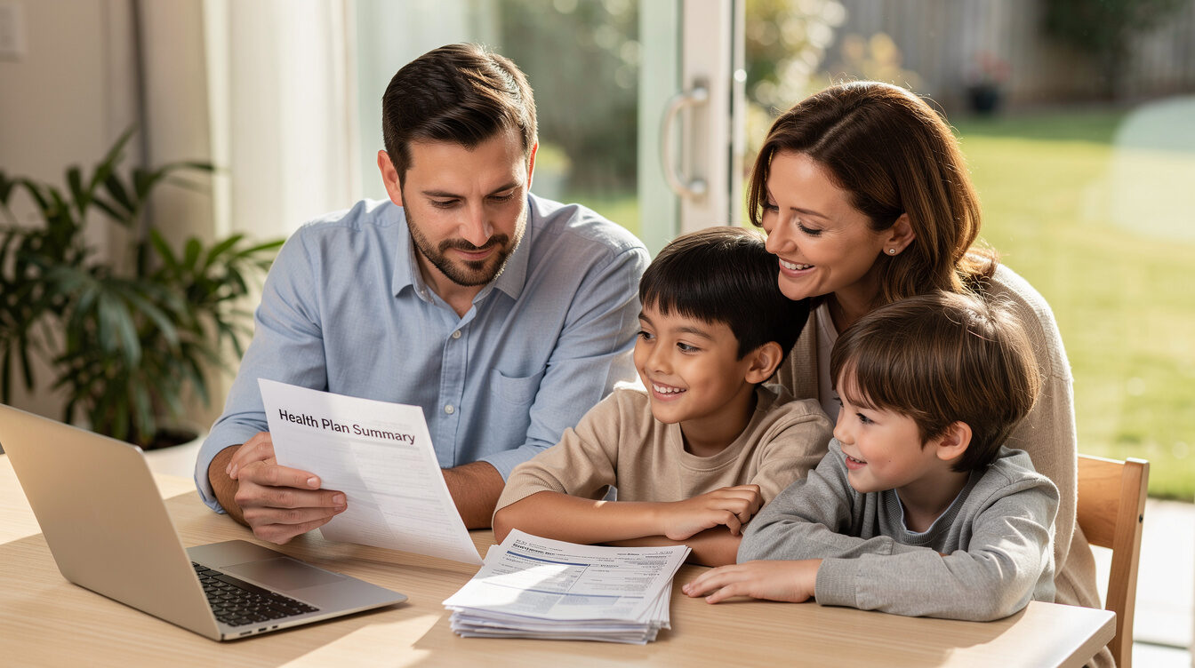 family discussing health insurance