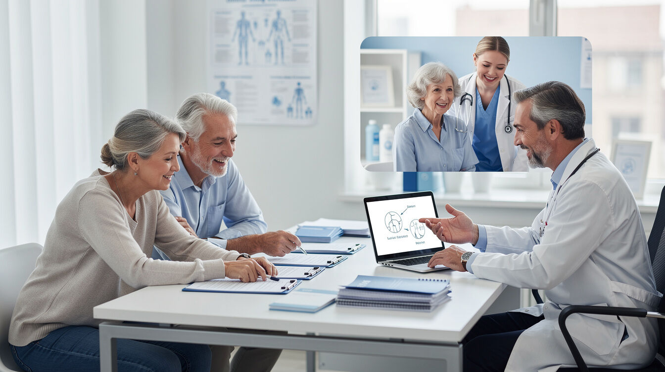 family reviewing health insurance plan