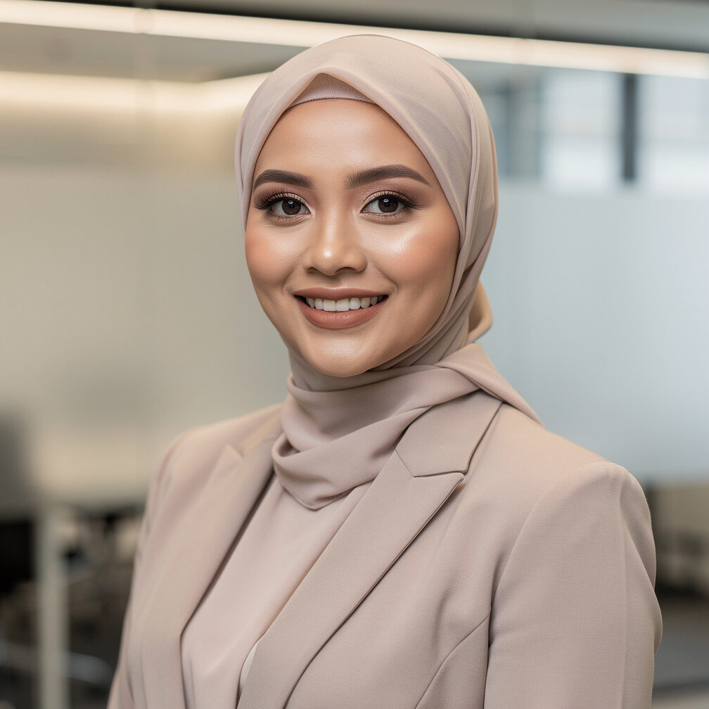 Portrait of a professional Malay woman insurance advisor smiling