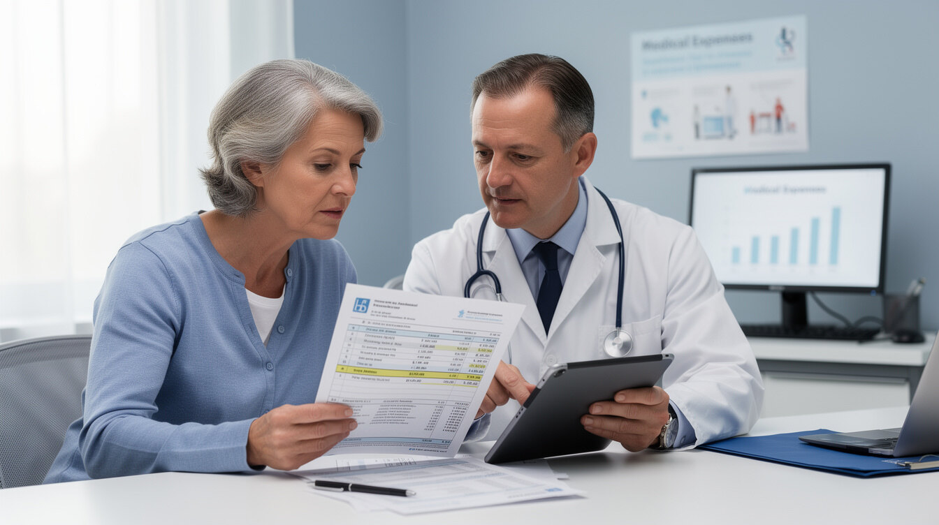 patient reviewing hospital bill